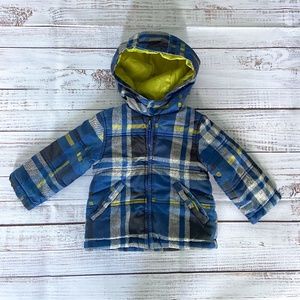 Boys Plaid Hooded Quilted Jacket